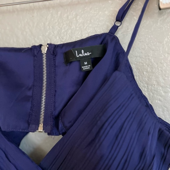 NWOT Got the Glam Navy Blue Pleated Cutout Maxi Dress - Picture 5 of 6